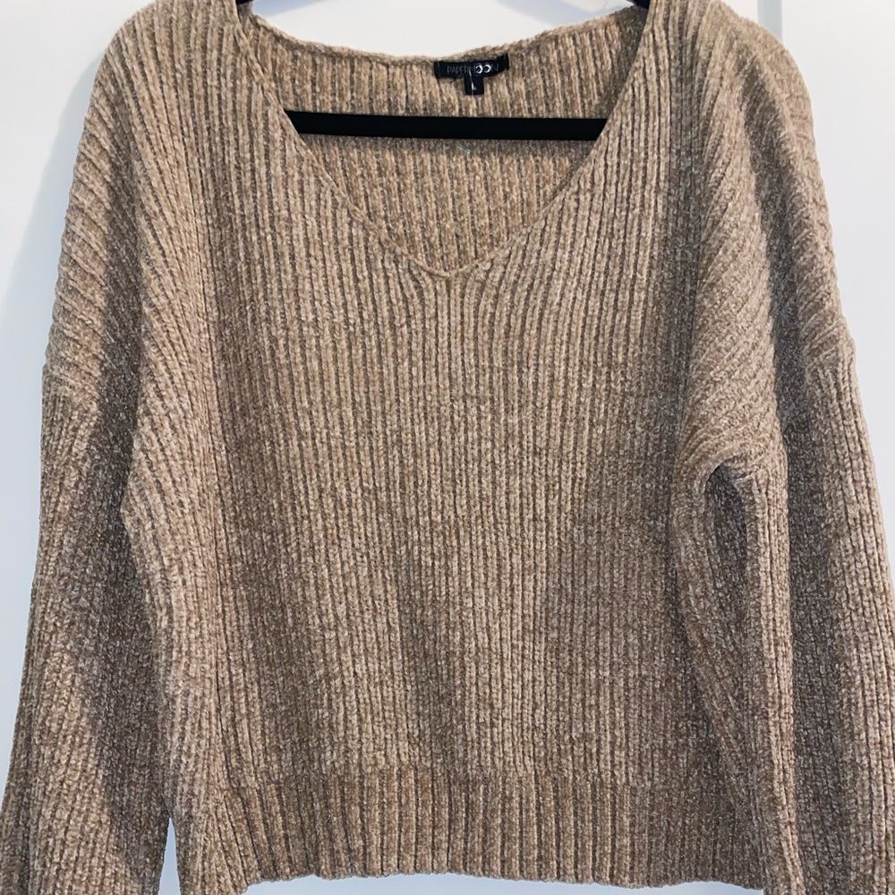 Chenille bell-sleeve sweater